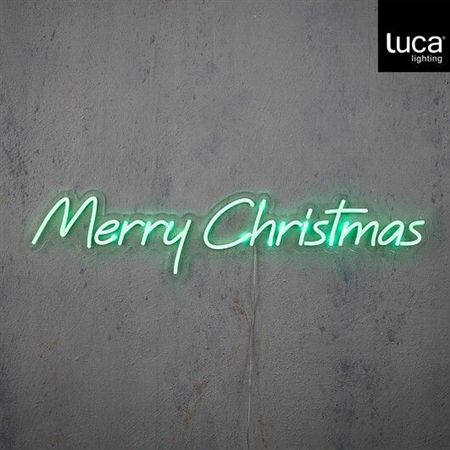 Neon Light Merry Christmas Green