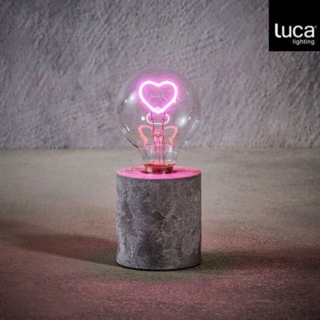Lamp Heart Pink Battery Operated Timer