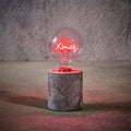Table Lamp Xmas Red Battery Timer 18x8cm