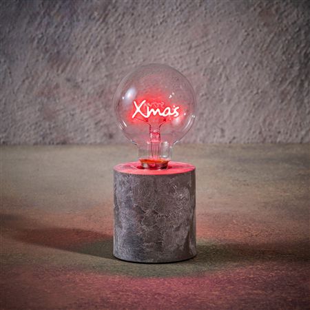 Table Lamp Xmas Red Battery Timer 18x8cm