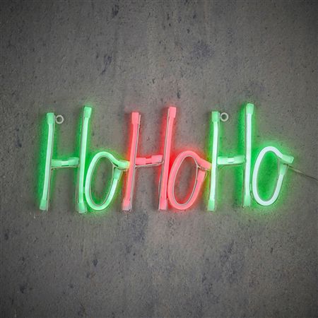Neon Ho Ho Ho Sign Green Red