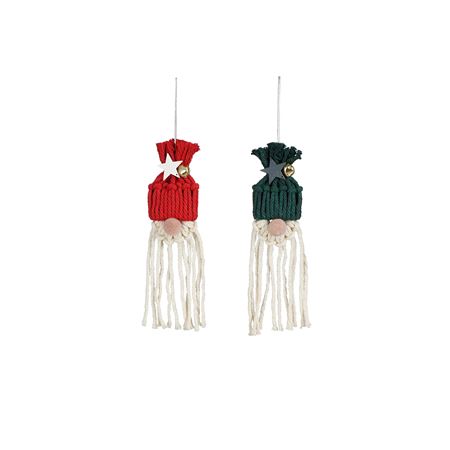 Hanging Santa Green Red 2 Assorted 17cm (Pack of 2)