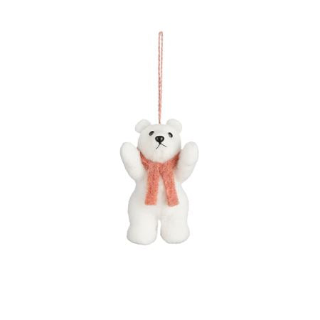 Hanging Bear Standing White 11cm