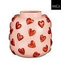 Ceramic Vase Hearts Pink 28x28cm