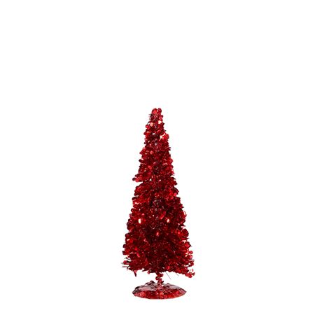 Tinsel Tree Red 30x11cm