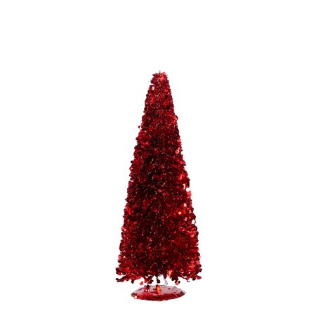 Tinsel Tree Red 40x15cm