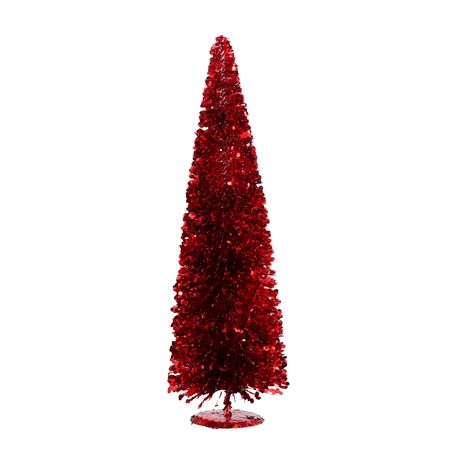 Tinsel Tree Red 60x19cm