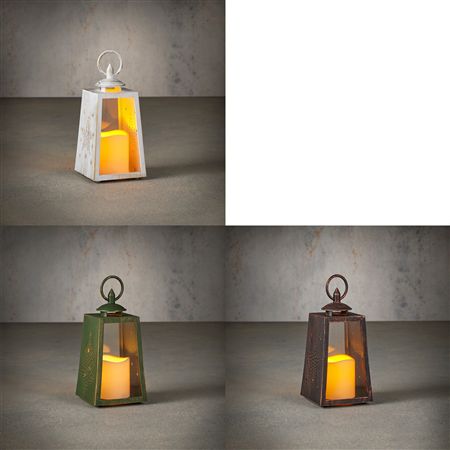 L E D Lantern Star Tree Green 22×10cm