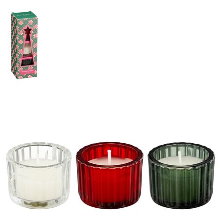 Candle Gift Set Green 3 Pieces 19x6cm