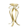 Candle Holder Bow Champagne 28x14cm