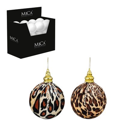 Bauble Unbreakable Leopard Assort 8cm X1