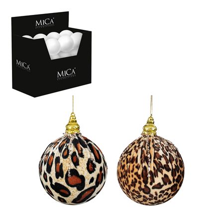 Bauble Unbreakable Leopard Assort 10cm X1