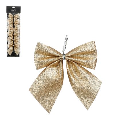 Bow Champagne 10x12cm X6