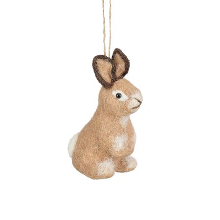 Hanging Bunny Brown 13cm