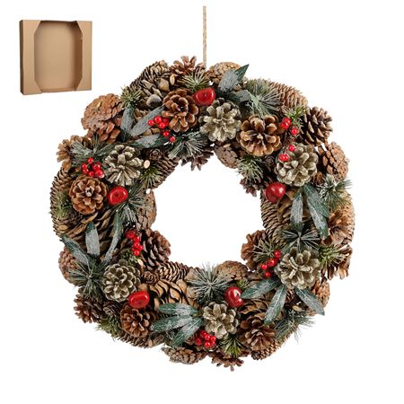 Wreath Dried Milton Brown 45cm