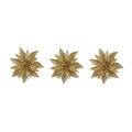 Clip Poinsettia X3 Gold 10x3cm (PACK OF 3)