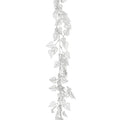 Garland Leaves Glittered Silver 180cm
