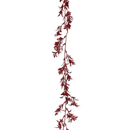 Garland Foliage Glittered Red 180cm