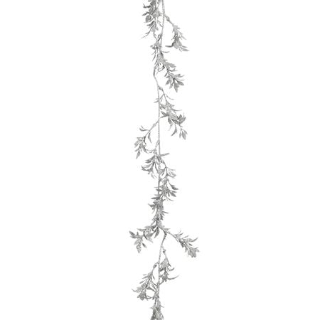 Garland Foliage Glittered Silver 180cm
