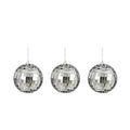 Bauble Mirror Ball X3 Silver 8cm