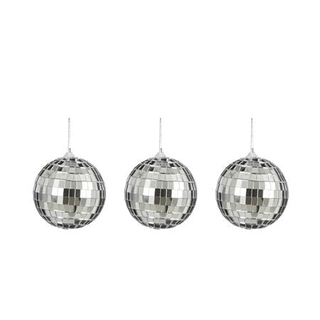 Hanging Mirror Ball X3 Silver 8cm
