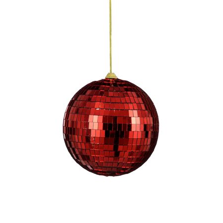 Bauble Mirror Ball Red 15cm