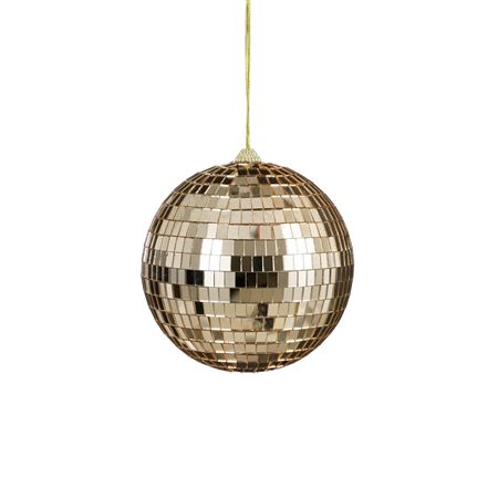 Hanging Mirror Ball Champagne 15cm