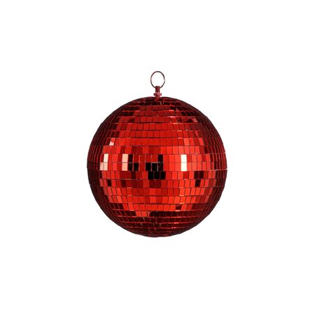 Hanging Mirror Ball Red 20cm