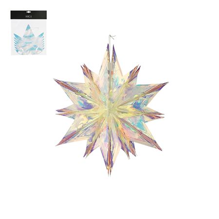 Hanging Star Iridescent 40x38x20cm