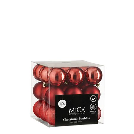 Bauble Unbreakable 6cm Red X27