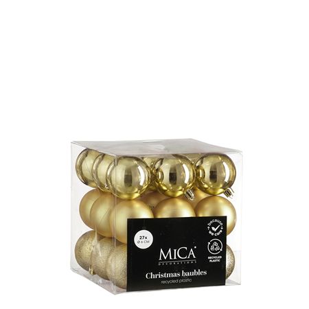 Bauble Unbreakable 6cm Gold X27