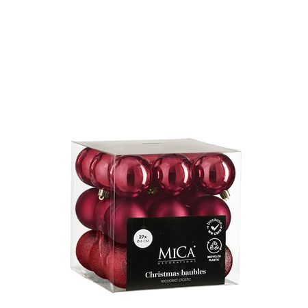 Bauble Unbreakable 6cm Dark Red X27