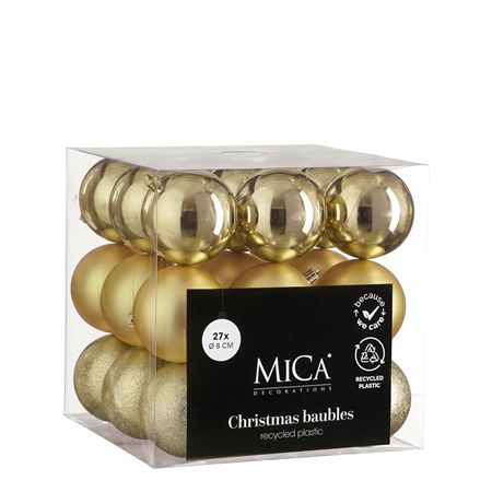 Bauble Unbreakable 8cm Gold X27