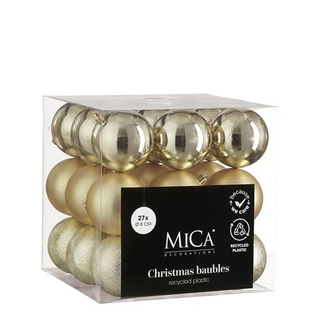 Bauble Unbreakable 8cm Champagne X27