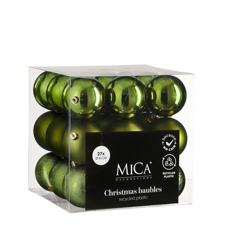 Bauble Unbreakable 8cm Dark Green X27