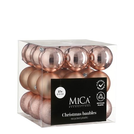 Bauble Unbreakable 8cm Pink X27