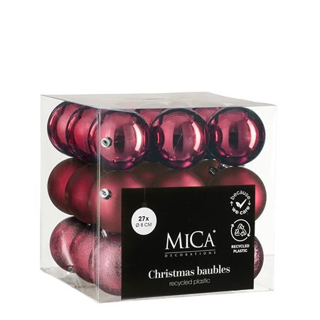 Bauble Unbreakable 8cm Fuchsia X27