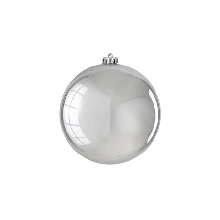 Bauble Unbreakable 15cm Shiny Silver X1 (PACK OF 2)