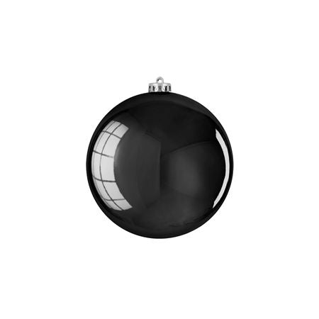 Bauble Unbreakable 15cm Shiny Black X1  (PACK OF 2)