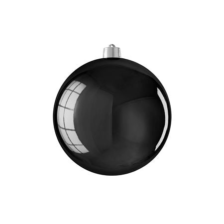 Bauble Unbreakable 20cm Shiny Black X1