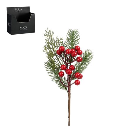 Pick Pine Berries Red 25cm