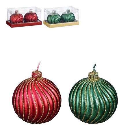 Candle Bauble X2 Pack Assorted 6cm