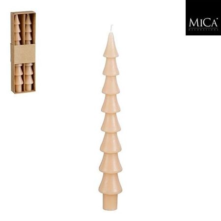 Dinner Candle Xmas Tree Beige X2