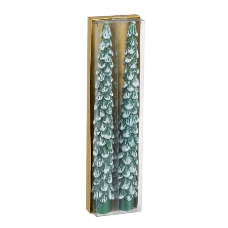 Candle Dinner X-mas Tree Green 25 X2cm
