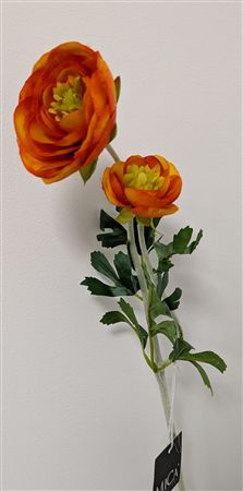 Artificial Ranunculus Orange 58cm (PACK 0F 3)