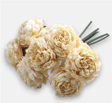 Artificial Peony Bouquet X 7 Lemon