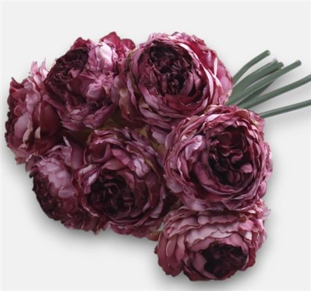 Artificial Peony Bouquet X 7 Lilac