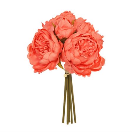 Artificial Peony Posy Coral (PACK OF 2)