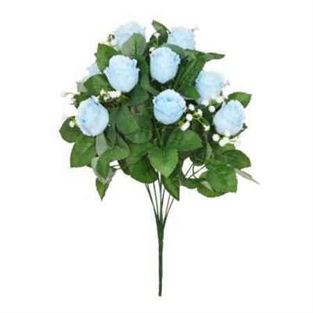 Artificial Rose Bouquet Gypsophila Light Blue 10 Heads