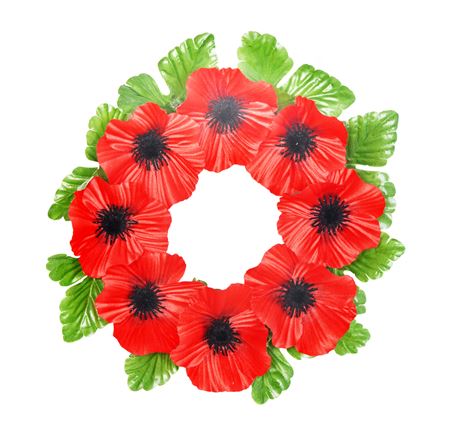 Artificial Silk Poppy Wreath 25cm X8 Heads(PACK OF 2)